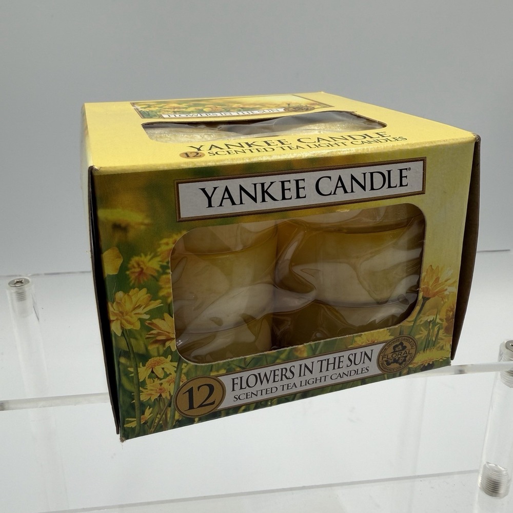 Retired Yankee Candle Flowers In The Sun One Box of 12 SCENTED TEA LIGHT CANDLES